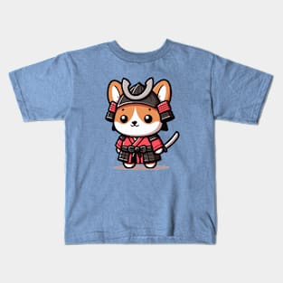 cute corgi super samurai warrior Kids T-Shirt